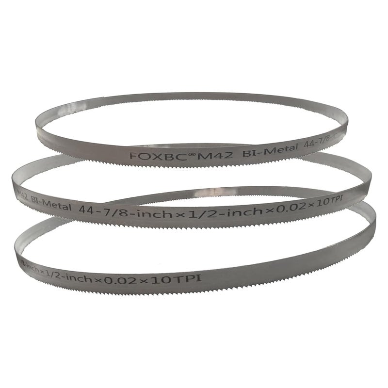 FOXBC 44-7/8-inch Bandsaw Blades 10 TPI, Replacement for Milwaukee 48-39-0501, DeWalt Portable Band Saw, 44-7/8" x 1/2" x .020", 3-Pack - Image 4